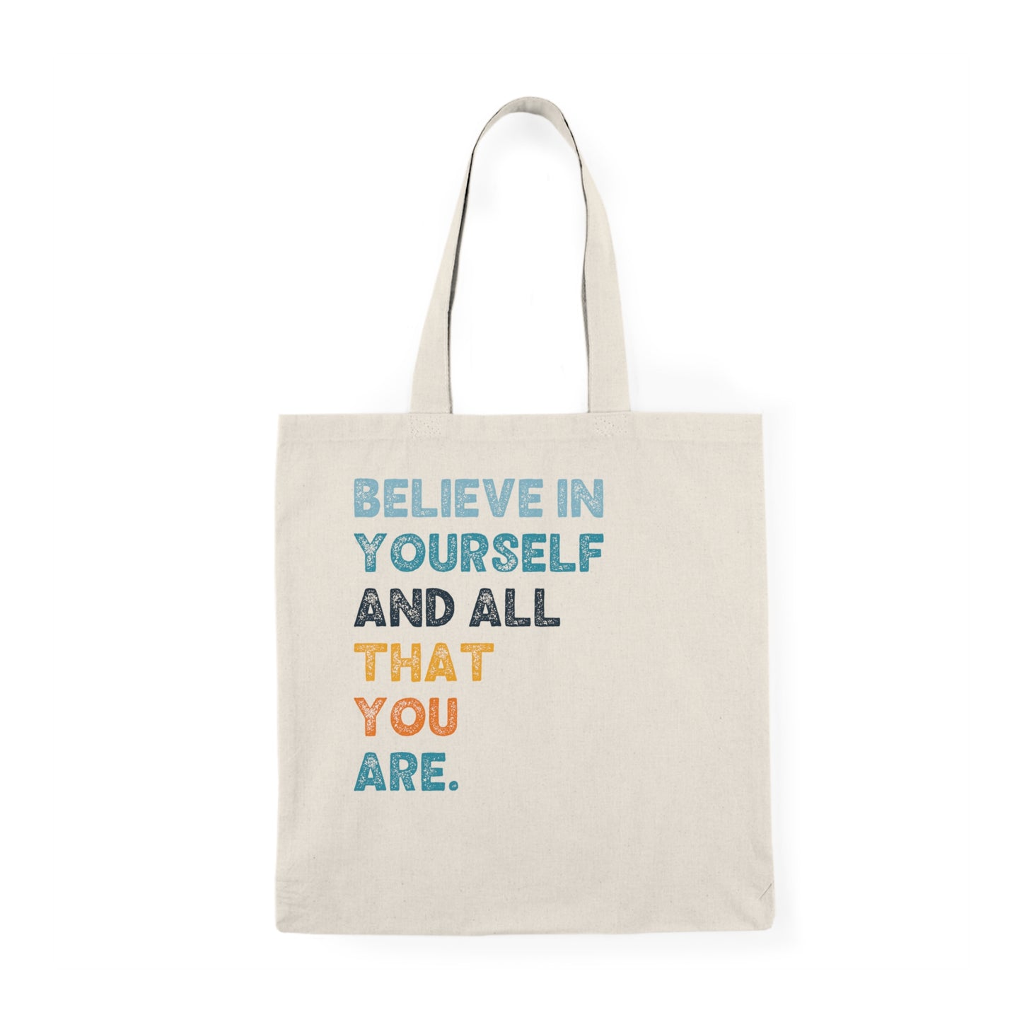 "Believe in Yourself" Natural Tote Bag - Eco-Friendly & Versatile Carry-All