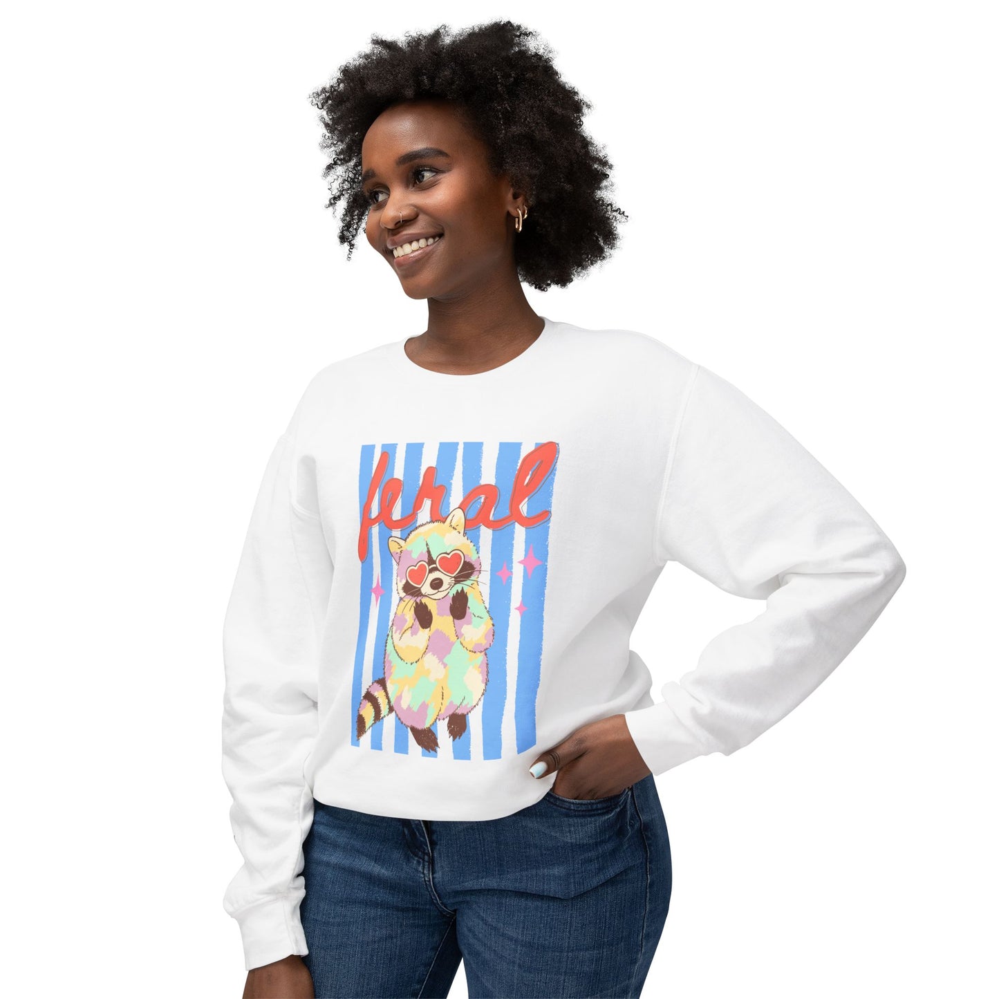 Feral Raccoon | Lightweight Crewneck Sweatshirt