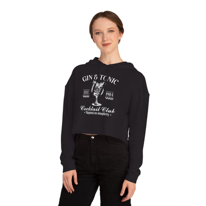 Gin & Tonic Cocktail Club | Women’s Cropped Hooded Sweatshirt