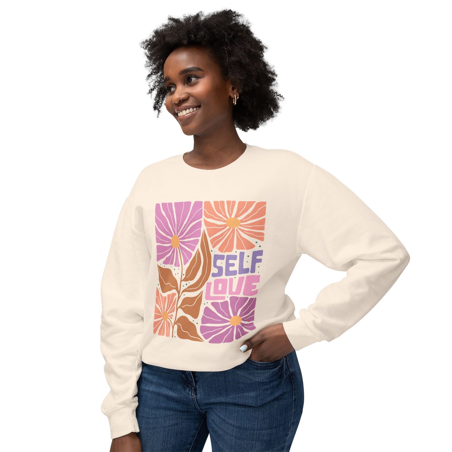 Self Love Flowers | Lightweight Crewneck Sweatshirt