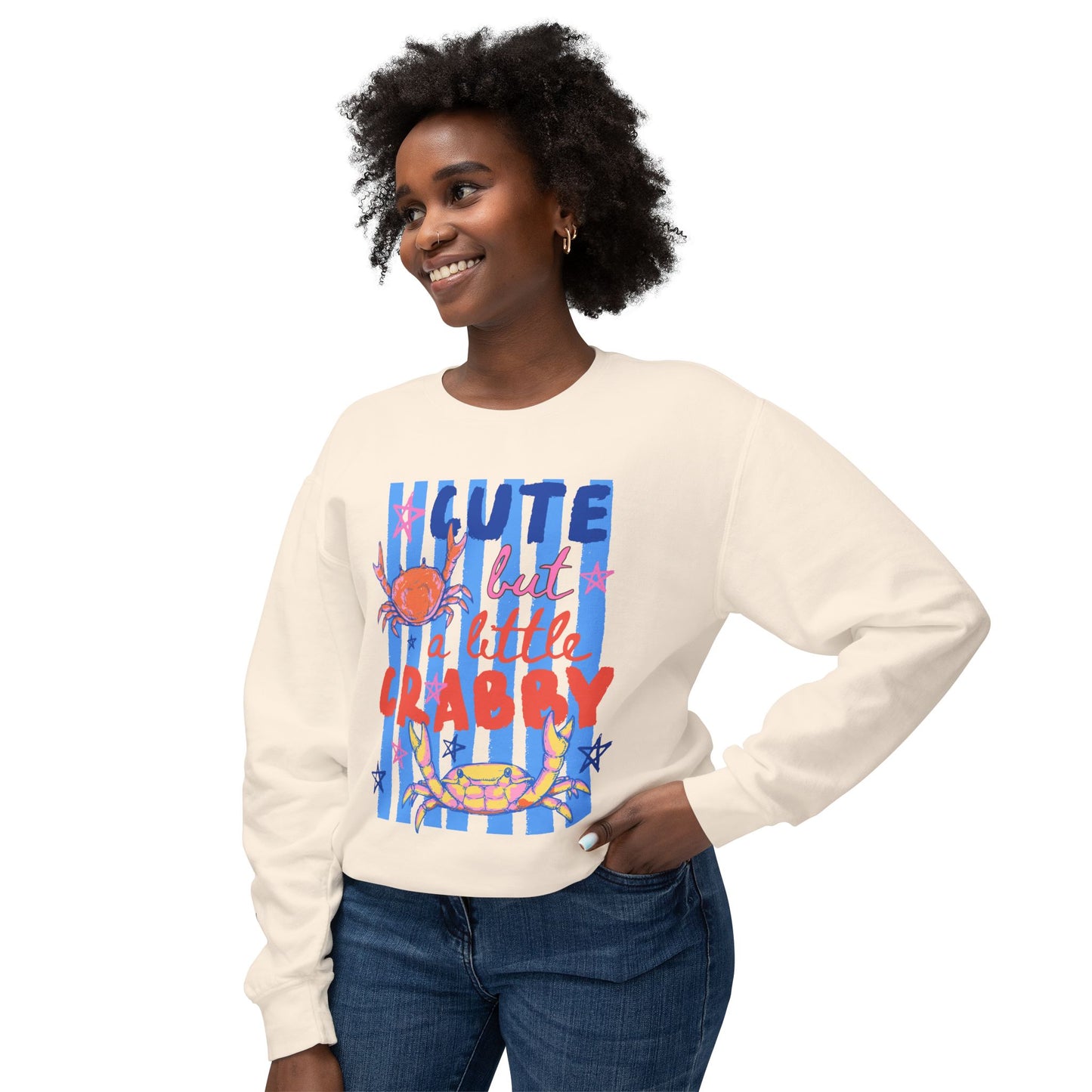 Cute But A Little Crabby | Lightweight Crewneck Sweatshirt