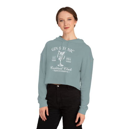 Gin & Tonic Cocktail Club | Women’s Cropped Hooded Sweatshirt