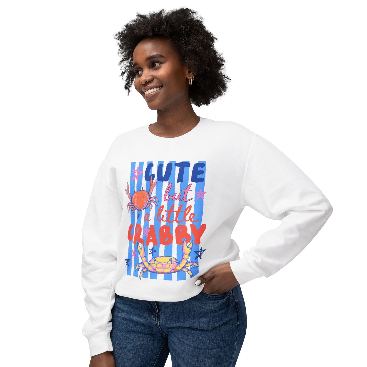 Cute But A Little Crabby | Lightweight Crewneck Sweatshirt